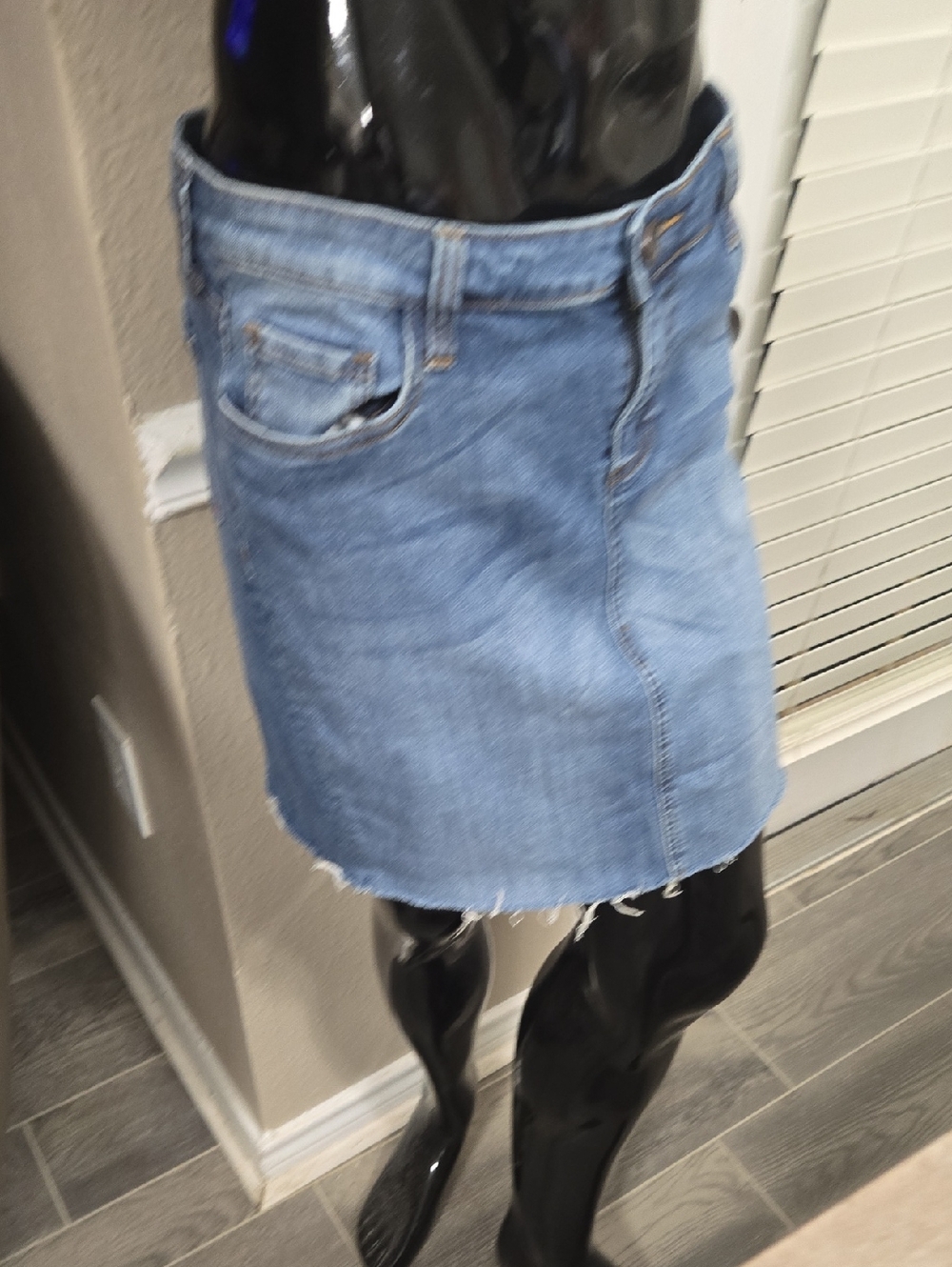 Kut from the Kloth Light Blue Denim Mini Skirt